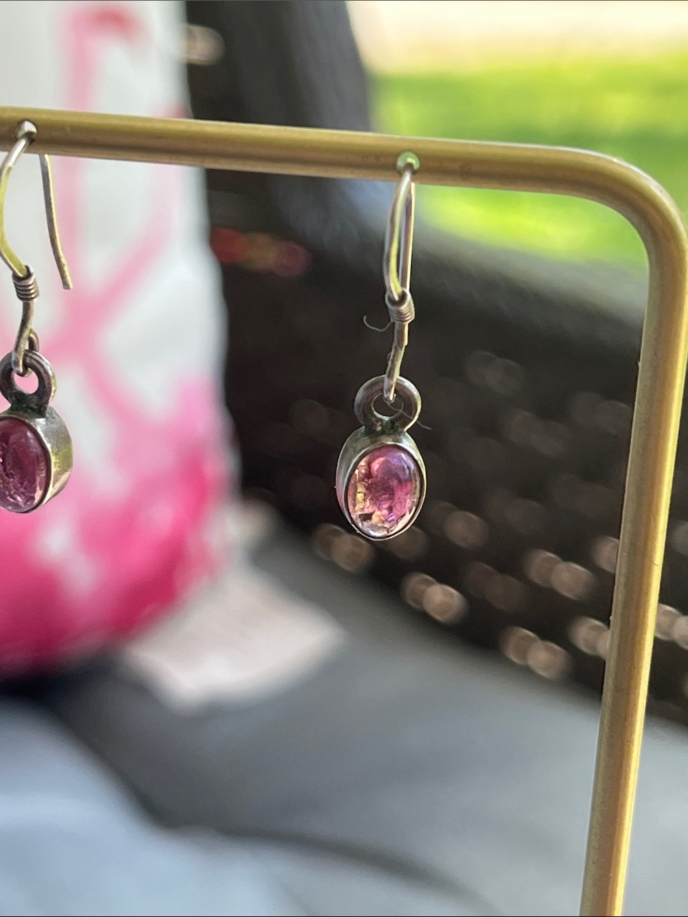 Pink Tourmaline 925 Silver earrings - Picture 3 of 12